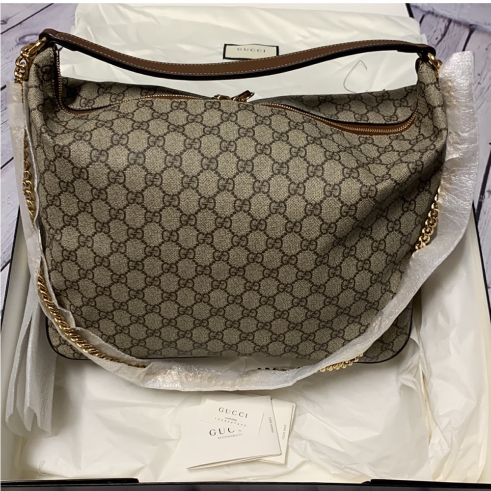 Gucci Chain Hobo GG Coated Canvas - Picture 7 of 16